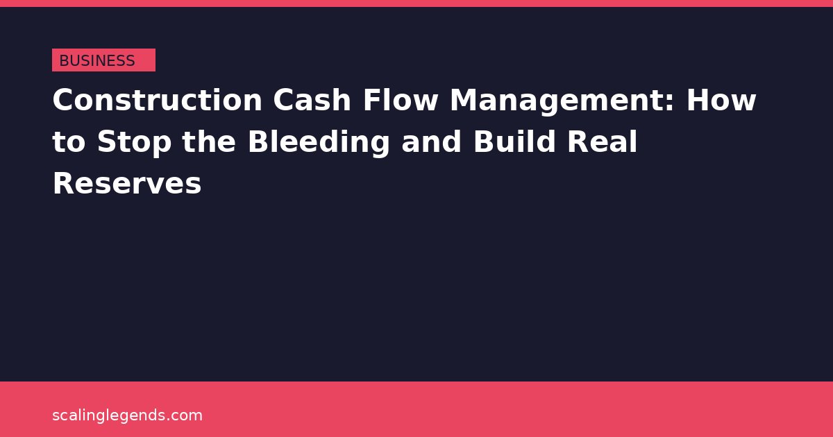 Construction Cash Flow Management: How to Stop the Bleeding and Build Real Reserves