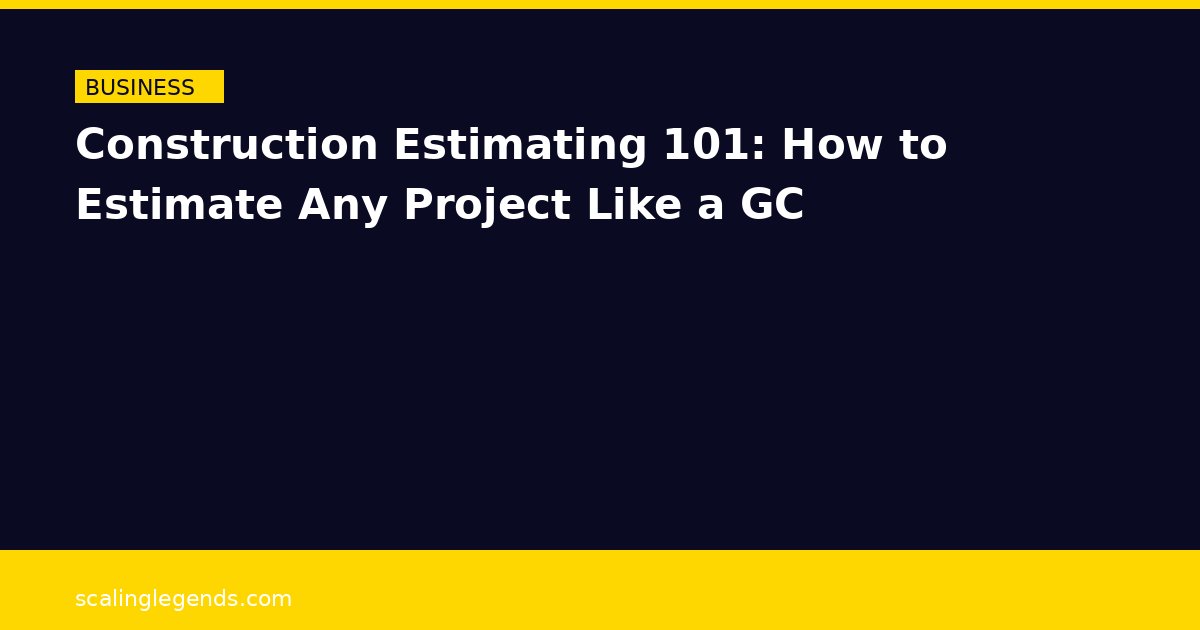 Construction Estimating 101: How to Estimate Any Project Like a GC