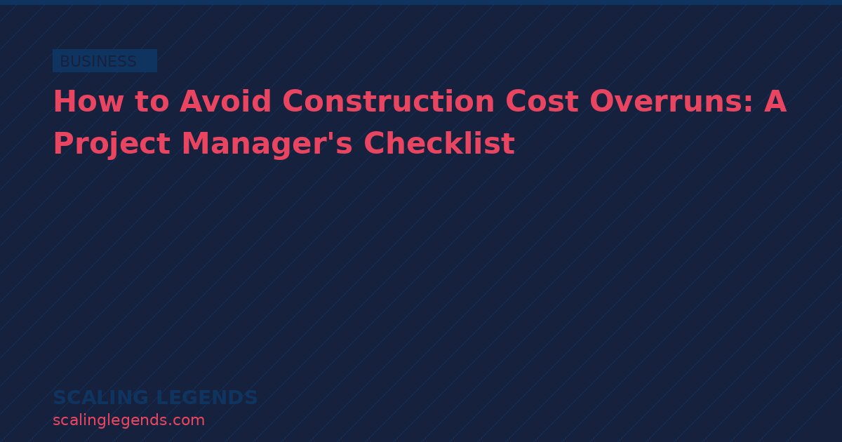 How to Avoid Construction Cost Overruns: A Project Manager's Checklist