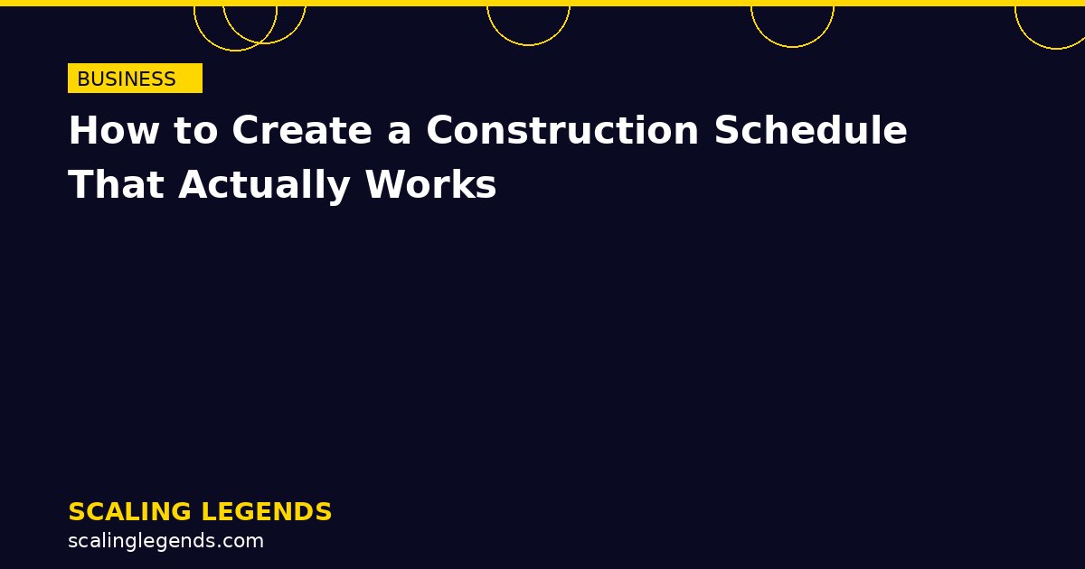 How to Create a Construction Schedule That Actually Works