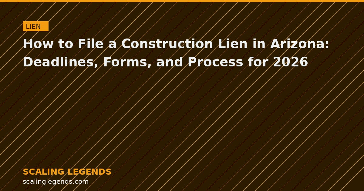 How to File a Construction Lien in Arizona: Deadlines, Forms, and Process for 2026