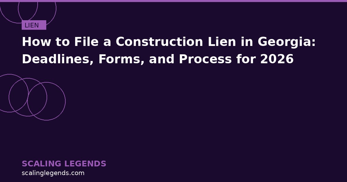 How to File a Construction Lien in Georgia: Deadlines, Forms, and Process for 2026