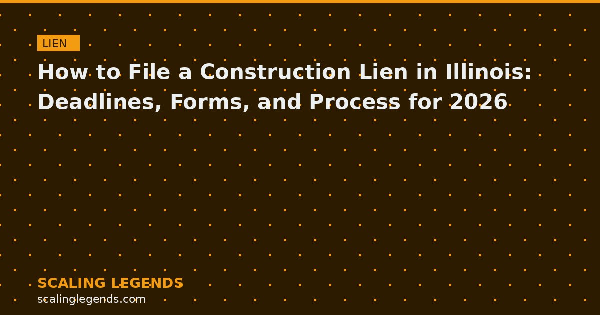 How to File a Construction Lien in Illinois: Deadlines, Forms, and Process for 2026