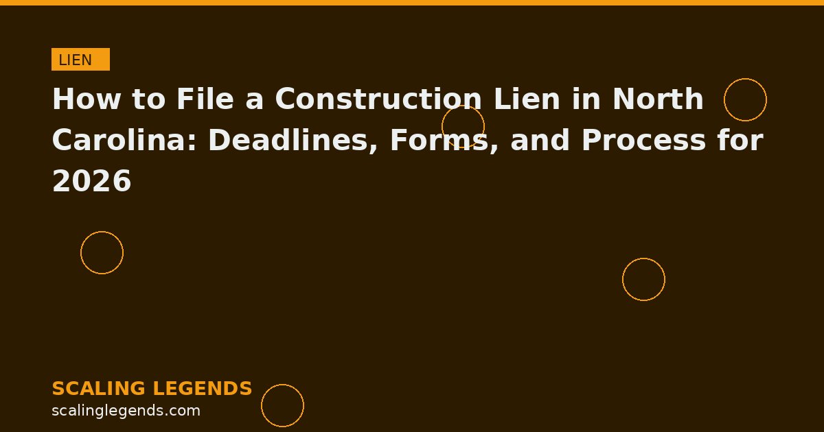 How to File a Construction Lien in North Carolina: Deadlines, Forms, and Process for 2026