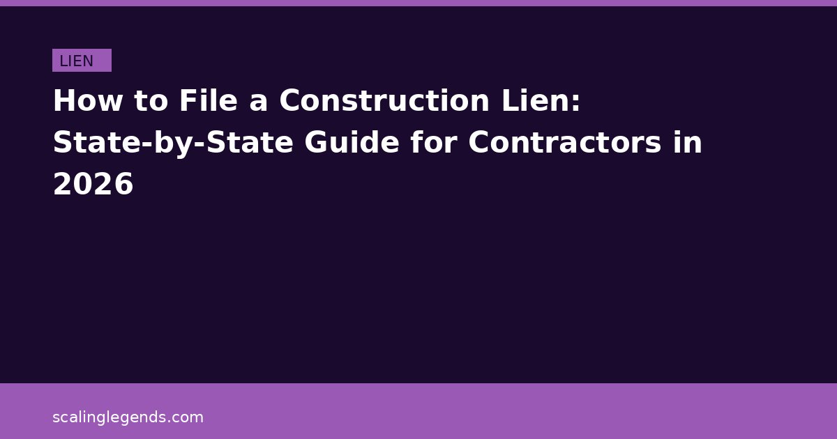 How to File a Construction Lien: State-by-State Guide for Contractors in 2026