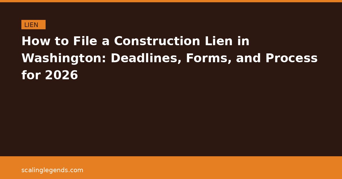 How to File a Construction Lien in Washington: Deadlines, Forms, and Process for 2026