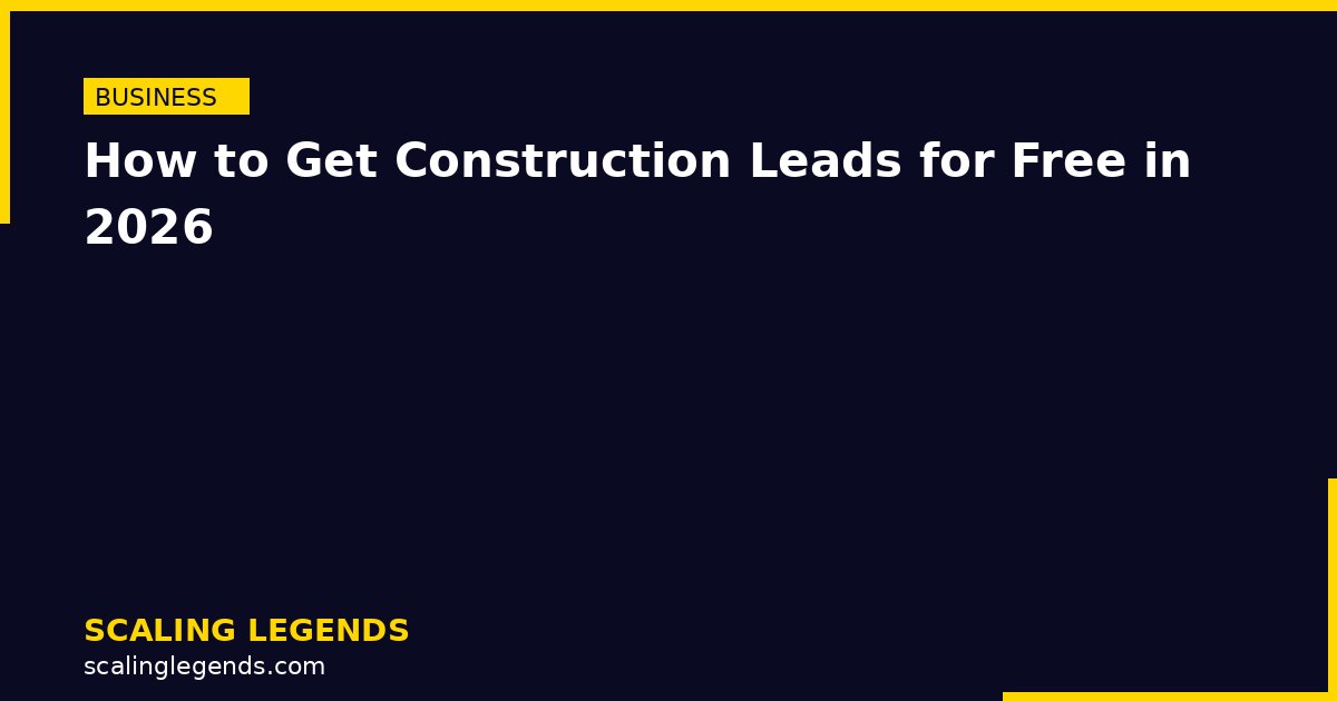 How to Get Construction Leads for Free in 2026