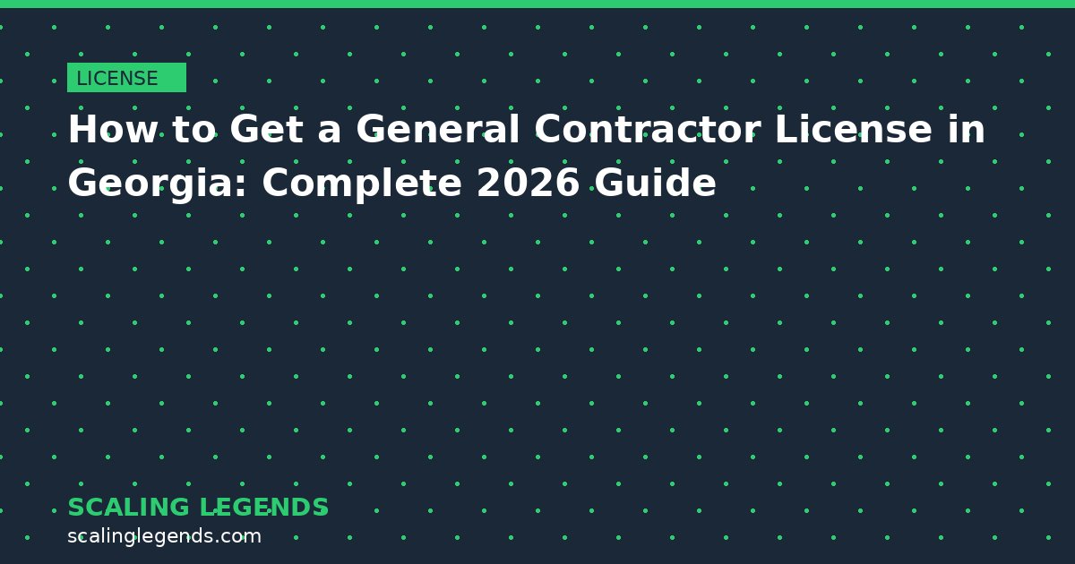 How to Get a General Contractor License in Georgia: Complete 2026 Guide
