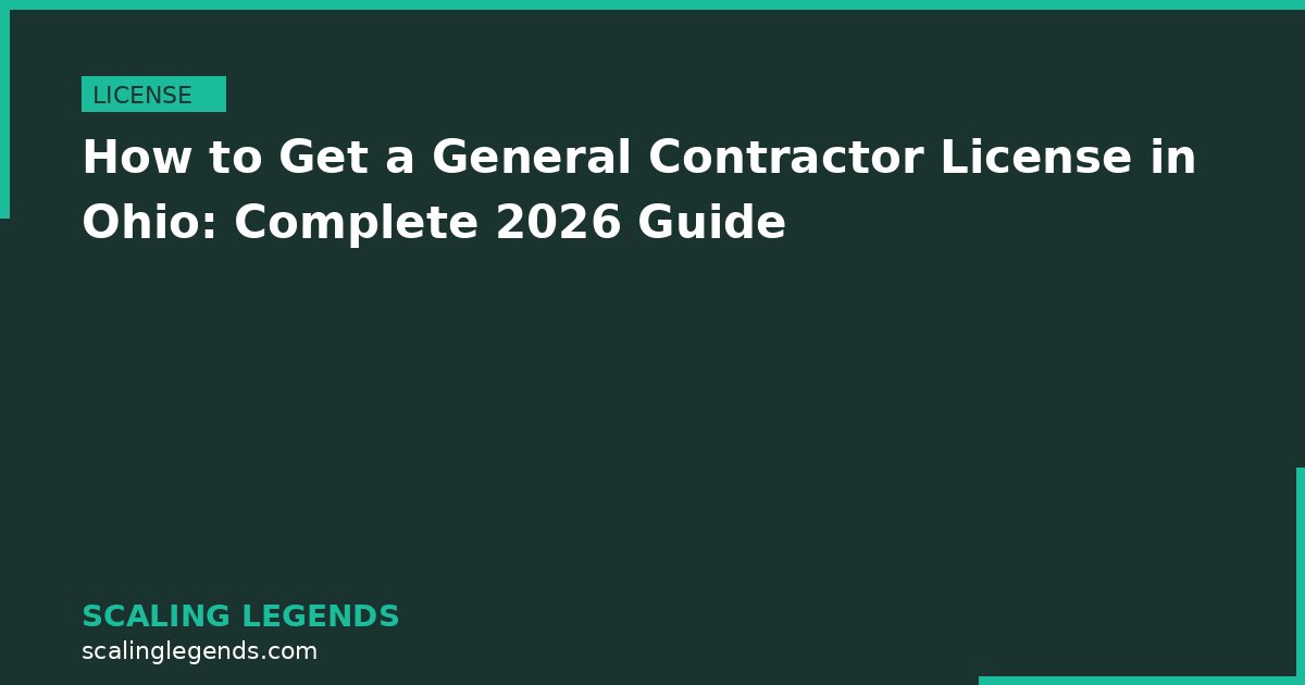 How to Get a General Contractor License in Ohio: Complete 2026 Guide