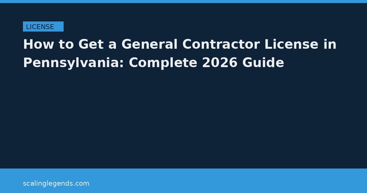How to Get a General Contractor License in Pennsylvania: Complete 2026 Guide