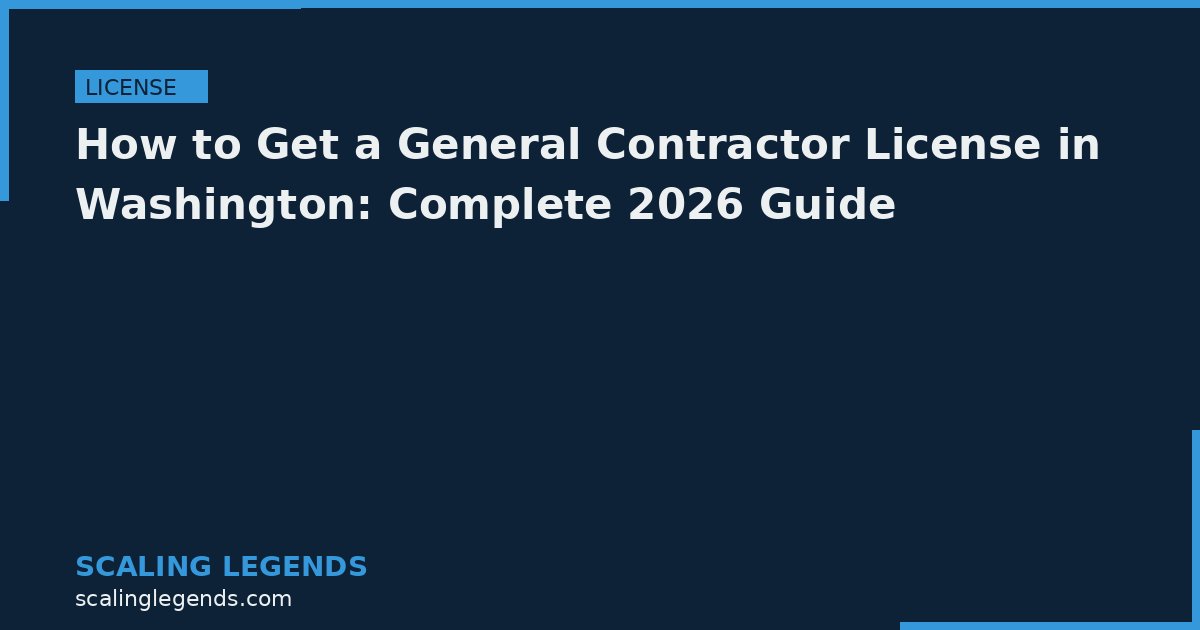 How to Get a General Contractor License in Washington: Complete 2026 Guide