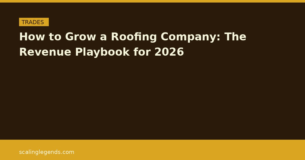 How to Grow a Roofing Company: The Revenue Playbook for 2026