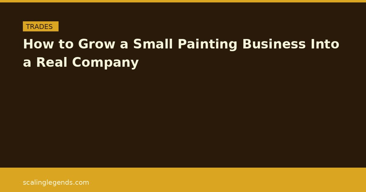 How to Grow a Small Painting Business Into a Real Company