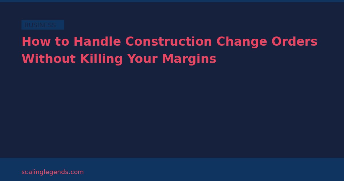 How to Handle Construction Change Orders Without Killing Your Margins