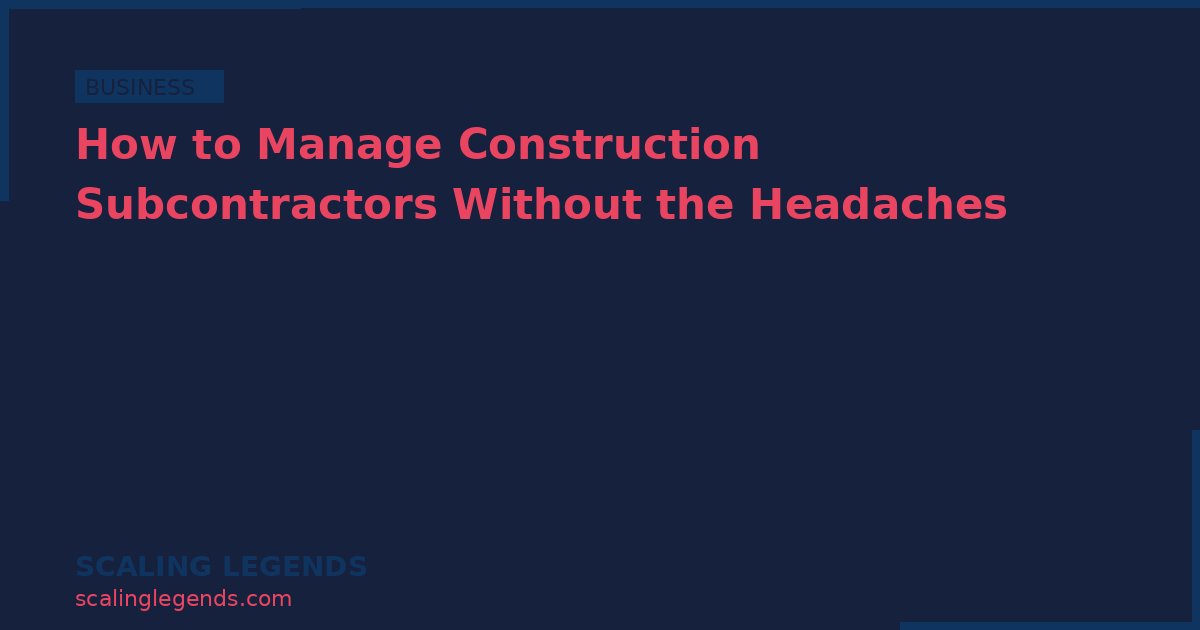 How to Manage Construction Subcontractors Without the Headaches