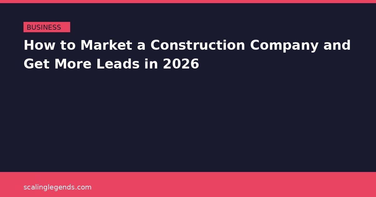How to Market a Construction Company and Get More Leads in 2026