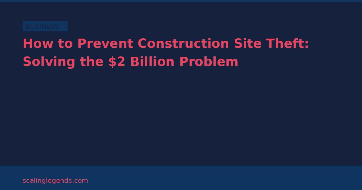 How to Prevent Construction Site Theft: Solving the $2 Billion Problem