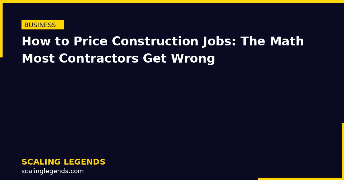 How to Price Construction Jobs: The Math Most Contractors Get Wrong