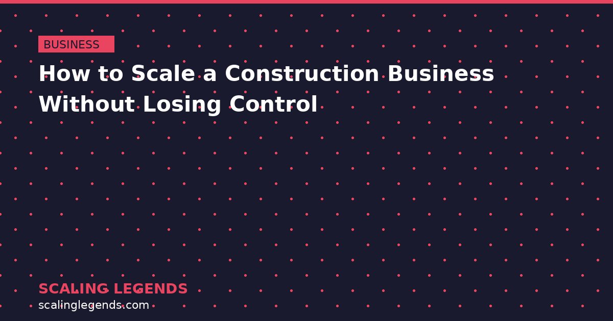 How to Scale a Construction Business Without Losing Control