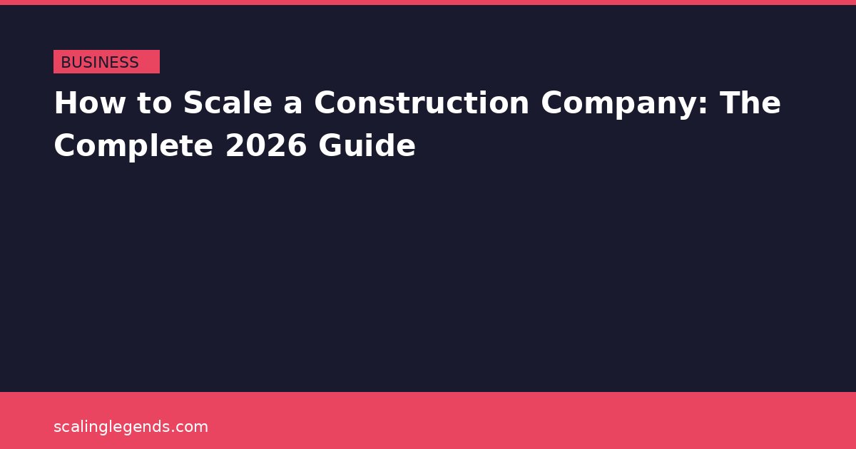 How to Scale a Construction Company: The Complete 2026 Guide