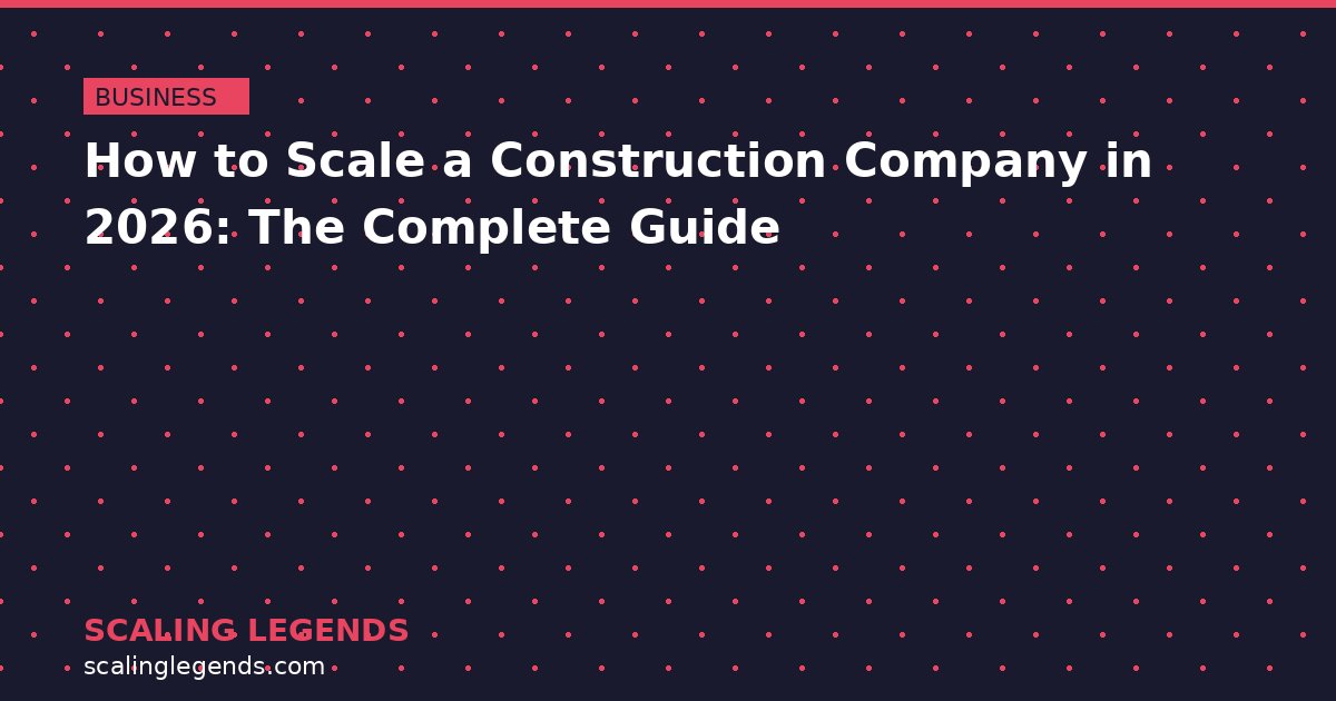 How to Scale a Construction Company in 2026: The Complete Guide