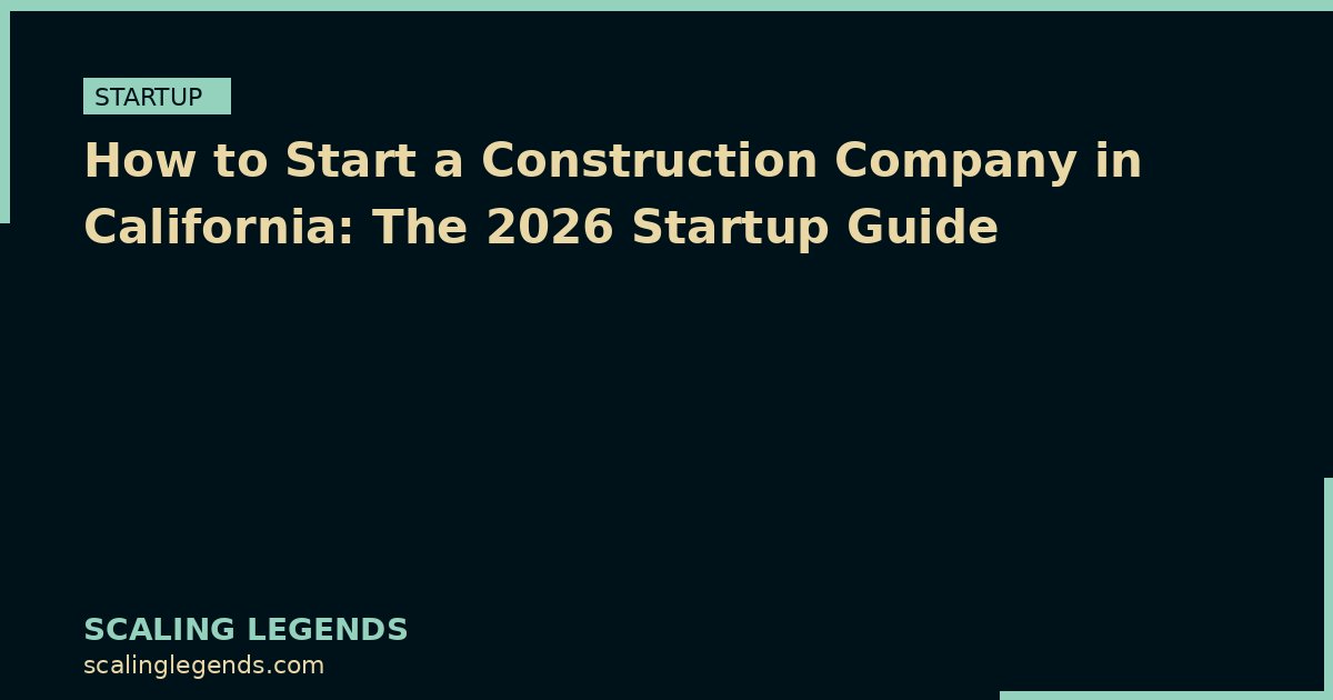 How to Start a Construction Company in California: The 2026 Startup Guide