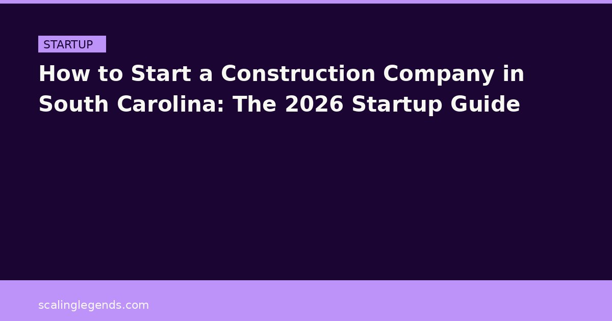 How to Start a Construction Company in South Carolina: The 2026 Startup Guide