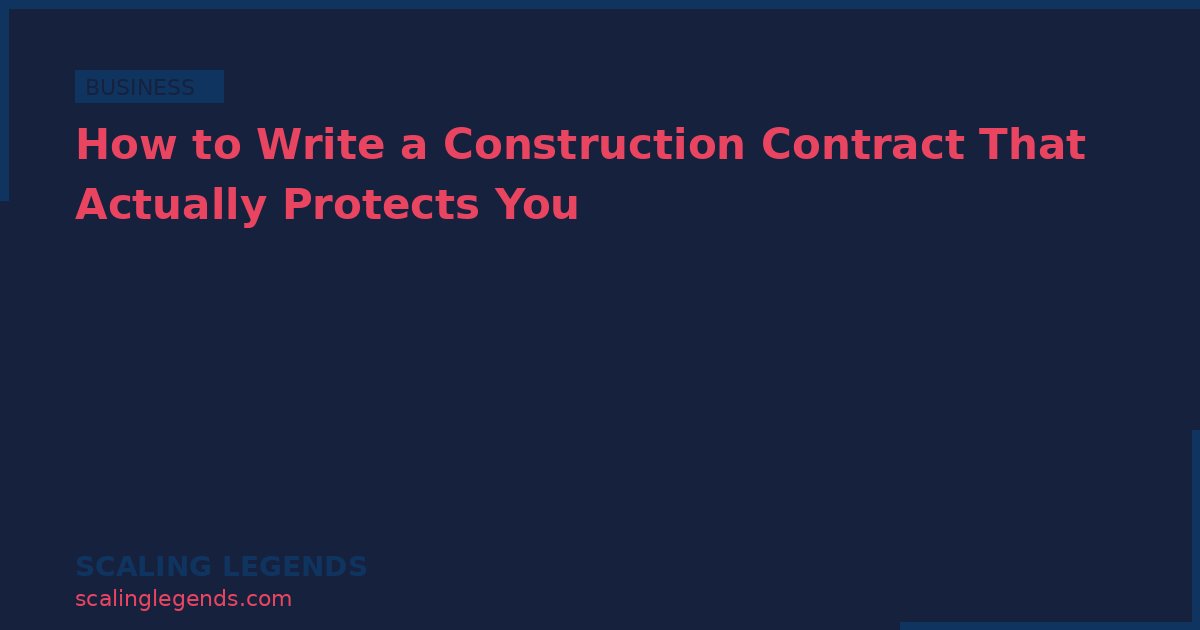 How to Write a Construction Contract That Actually Protects You