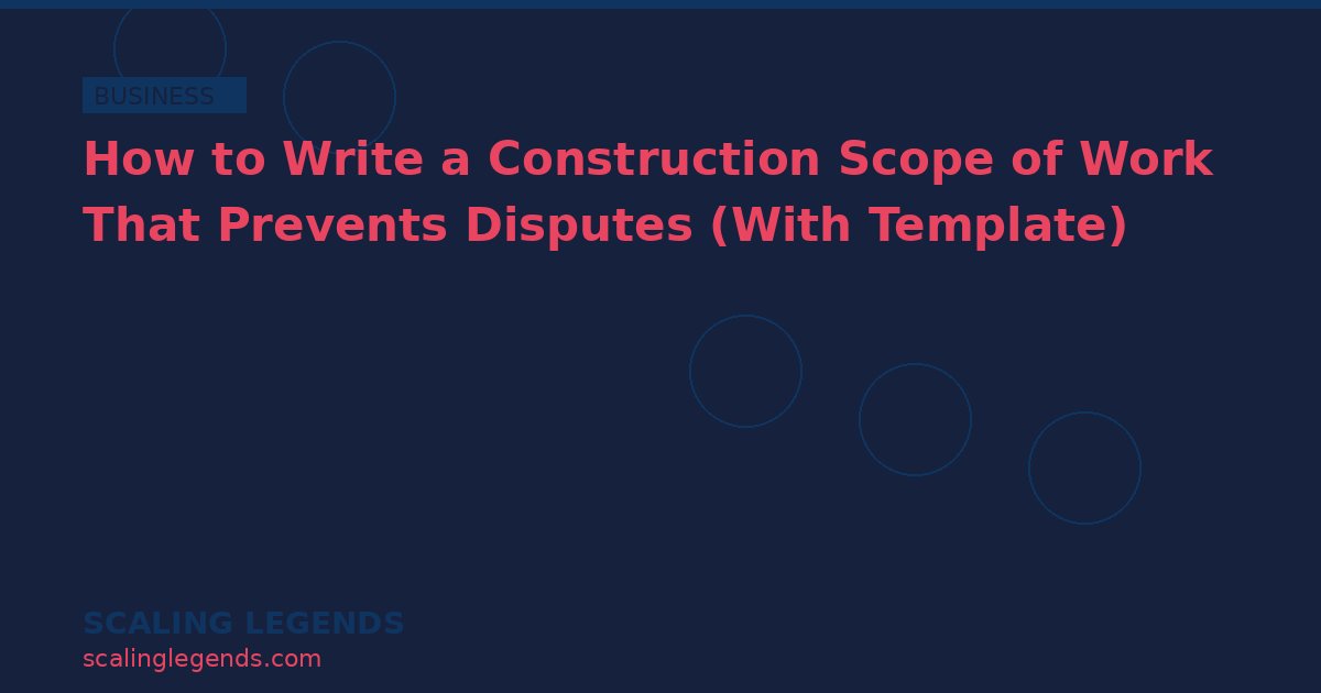 How to Write a Construction Scope of Work That Prevents Disputes (With Template)